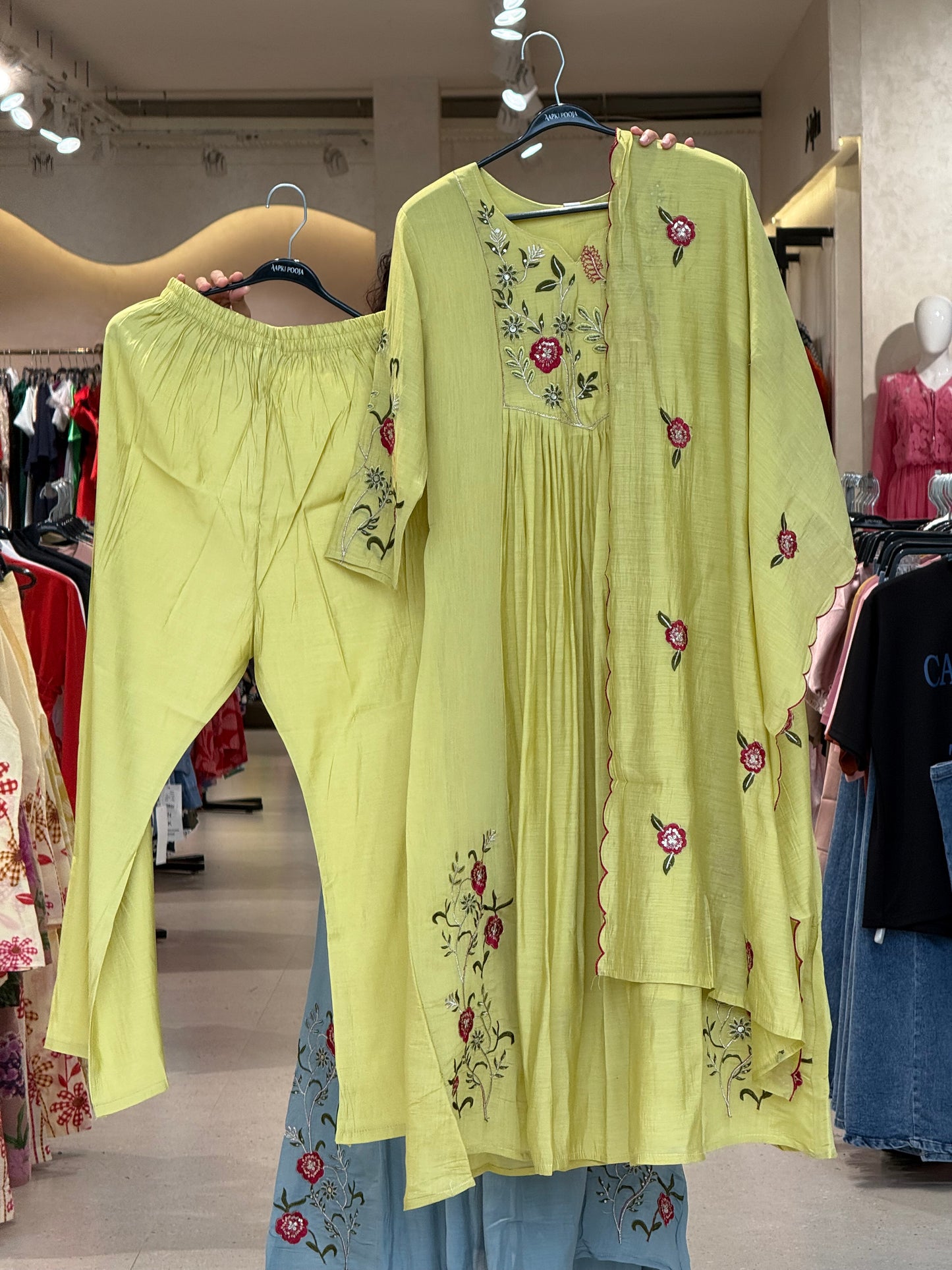 Sequence embroidered partywear 3 piece suit set
