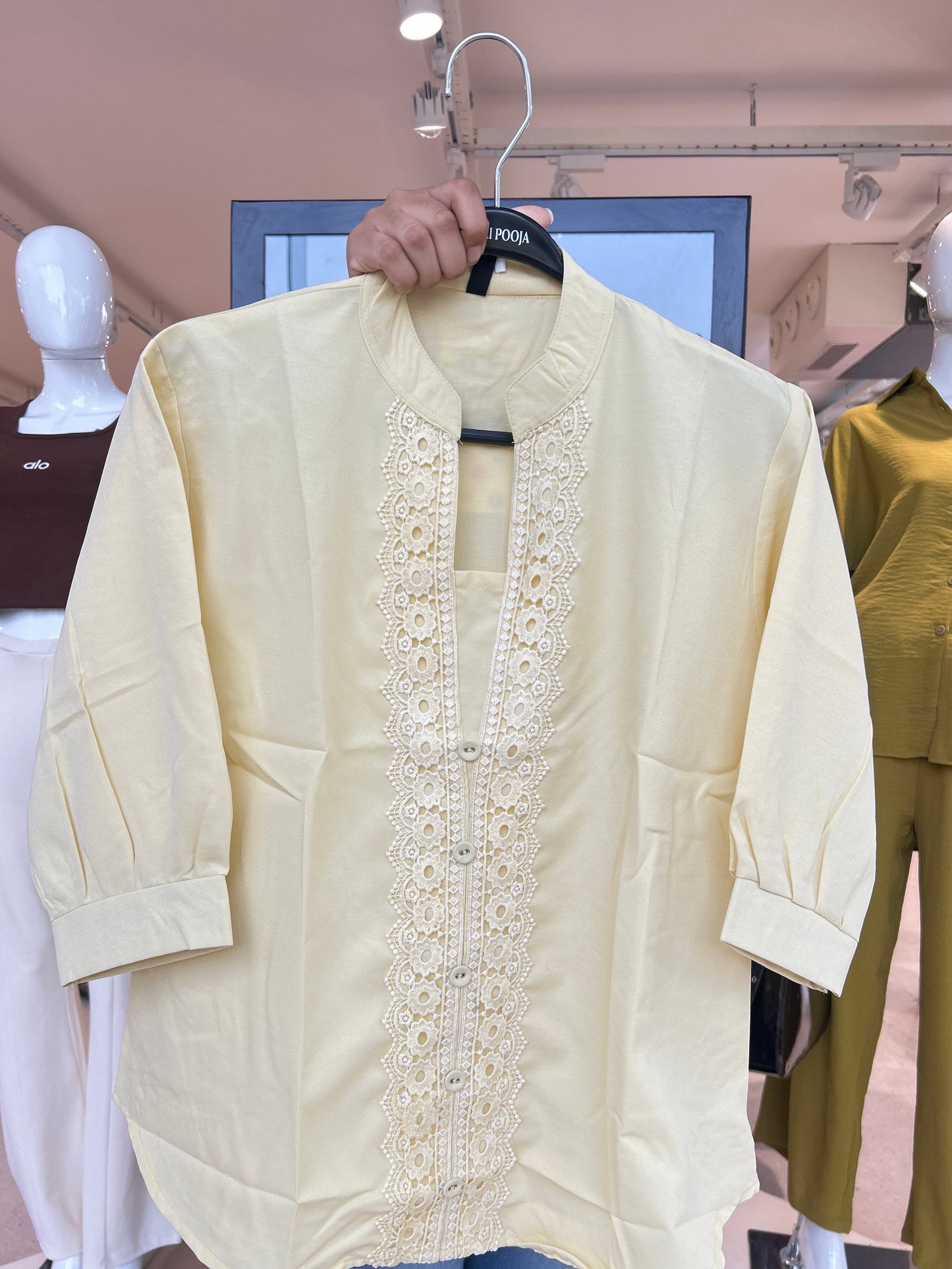 Lace Detail Cotton Shirt
