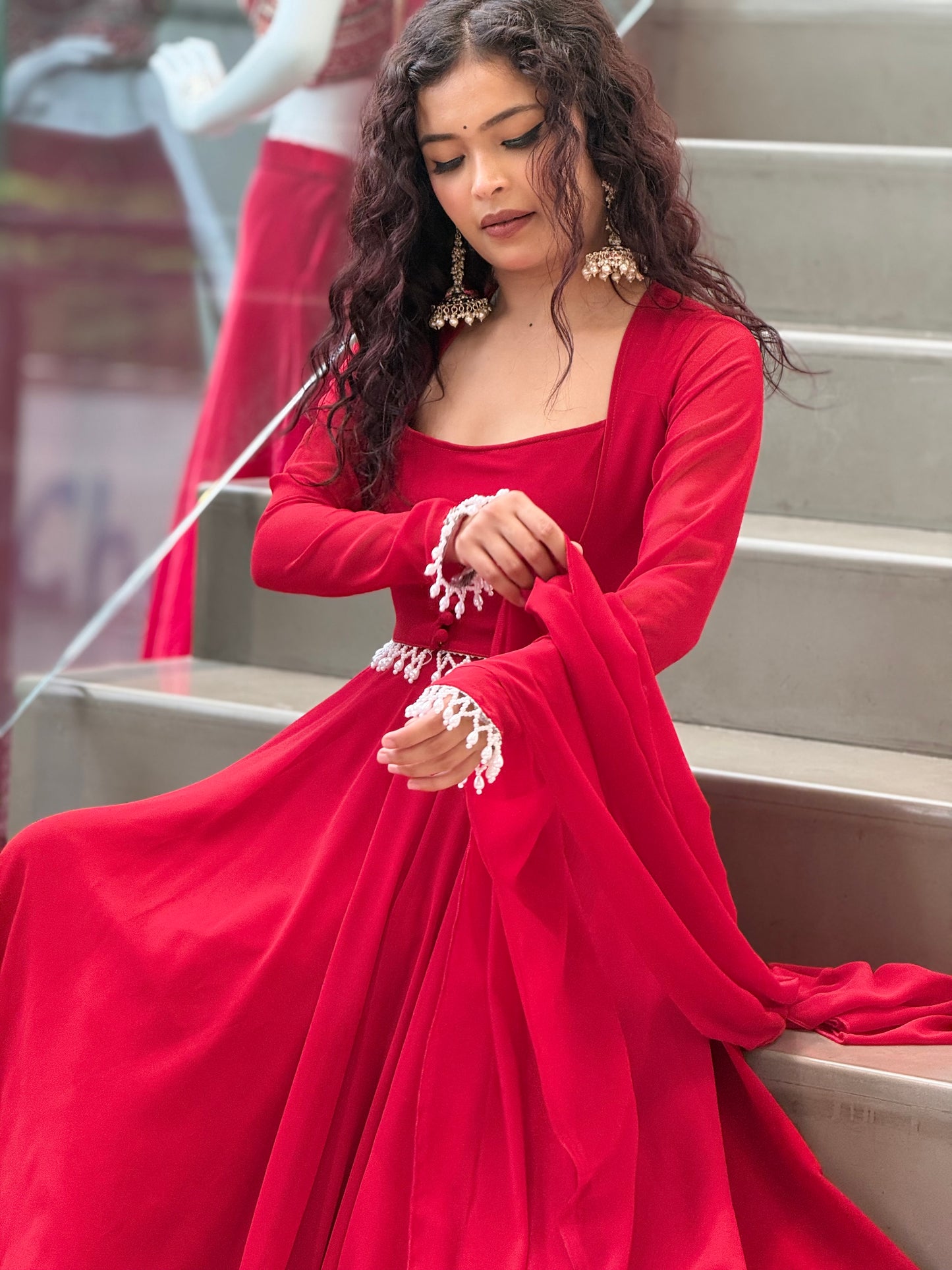 Georgette four-Piece Ghera Suit Set