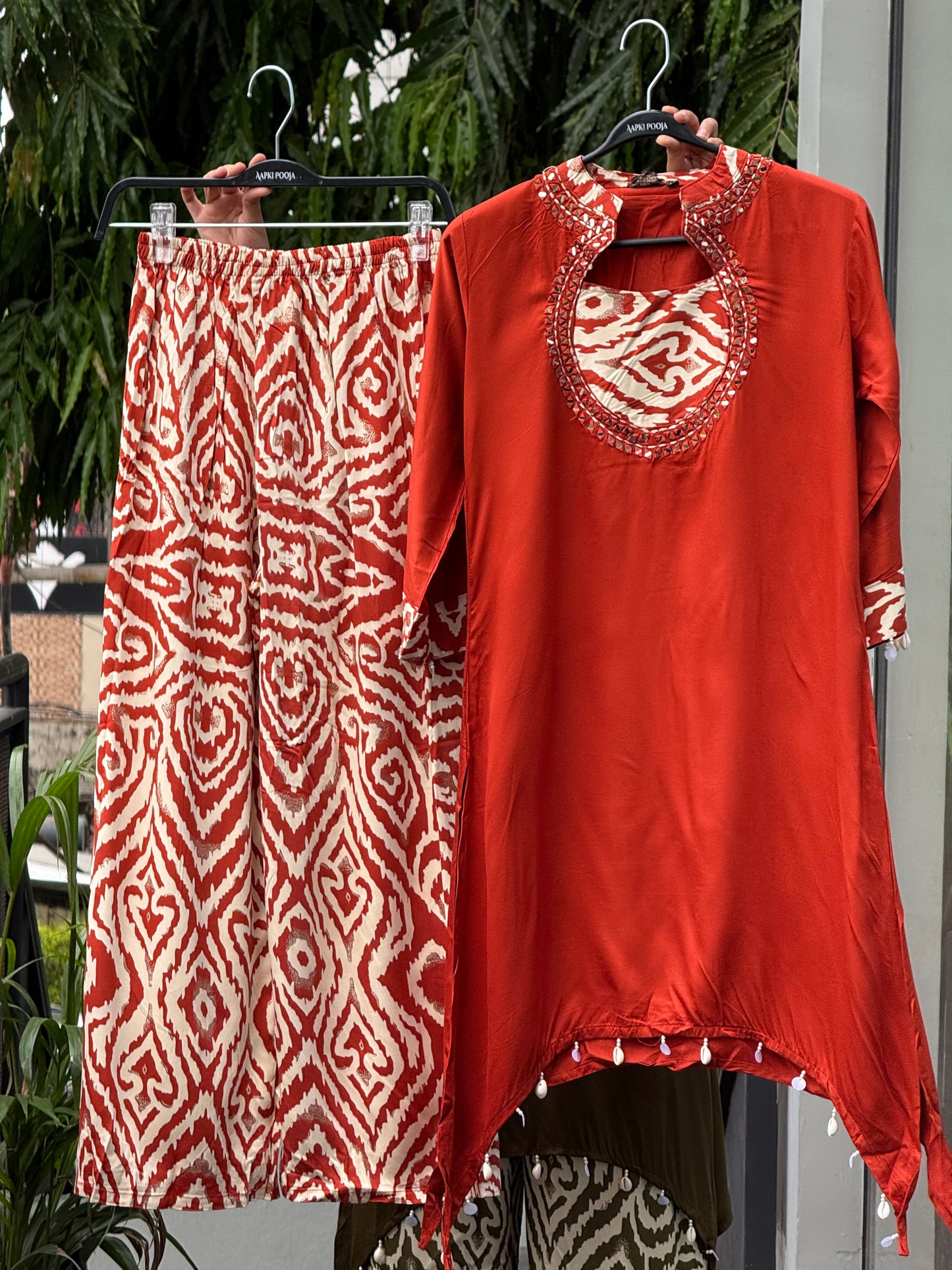 Neckwork printed co-ord set