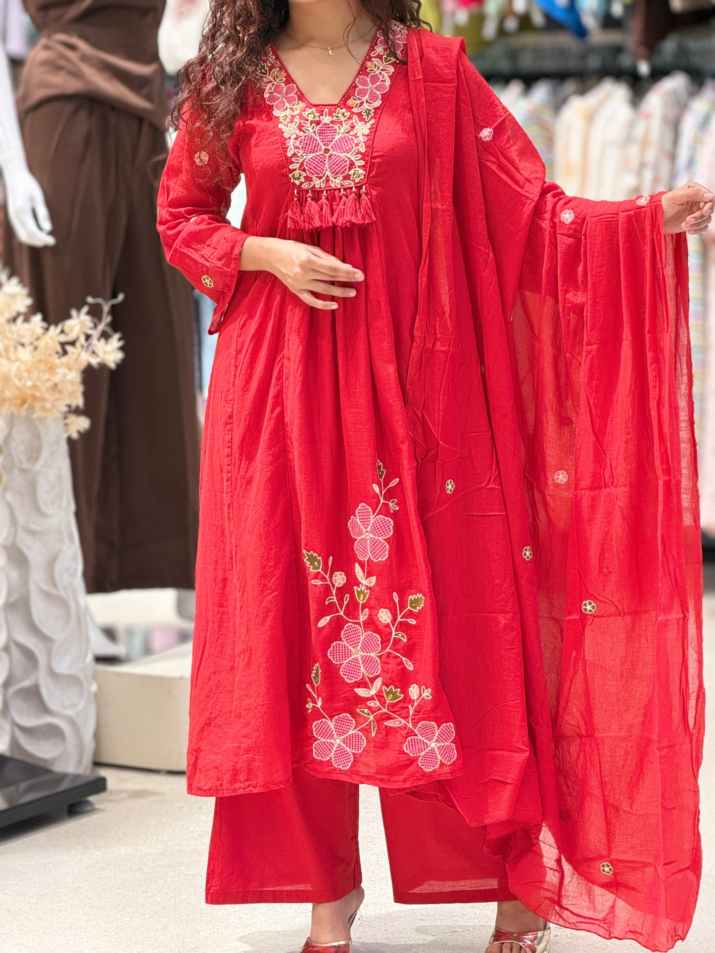 Embroidered 3 piece suit set