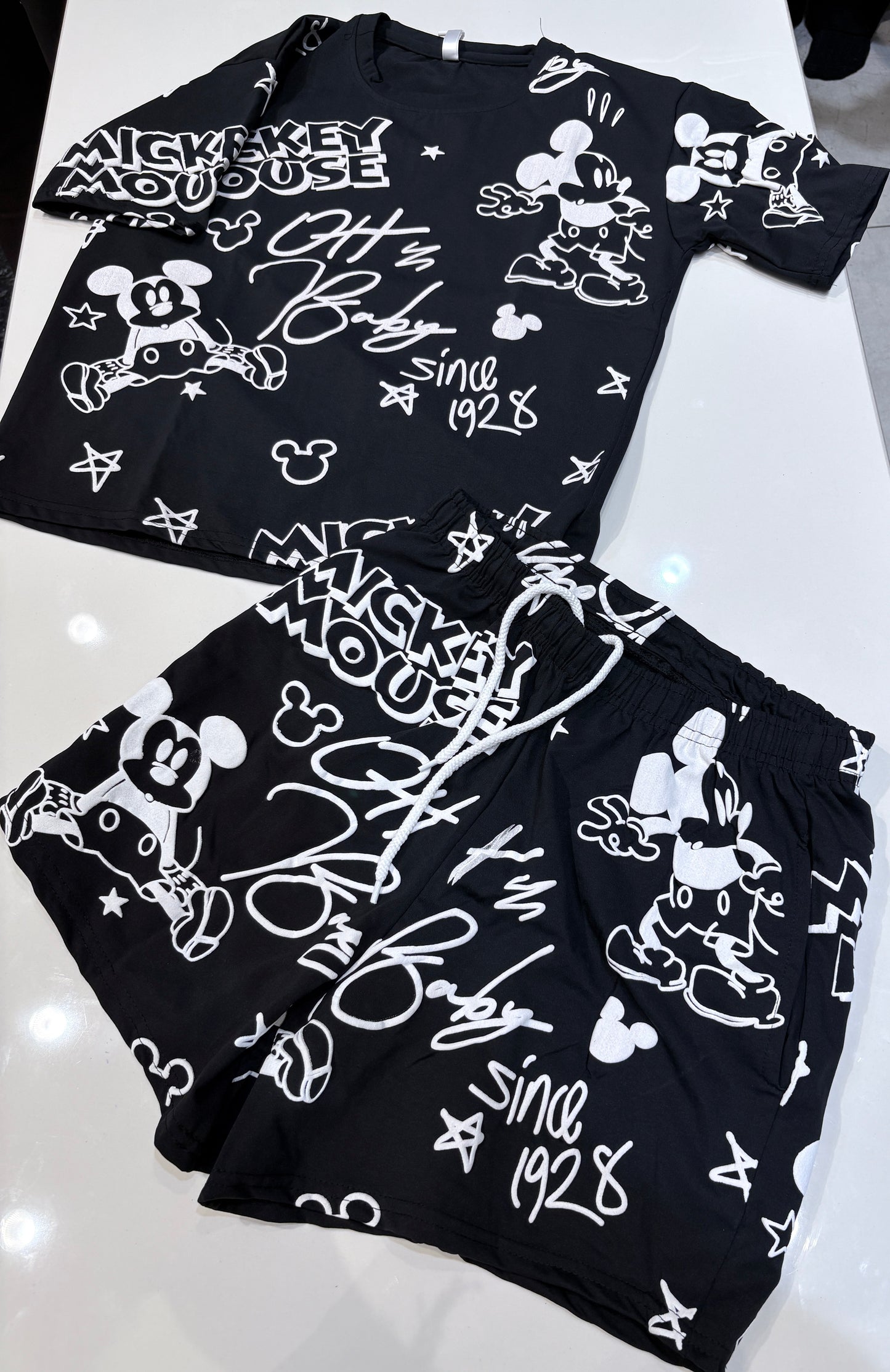 co-ord cute micky tshirt with shorts