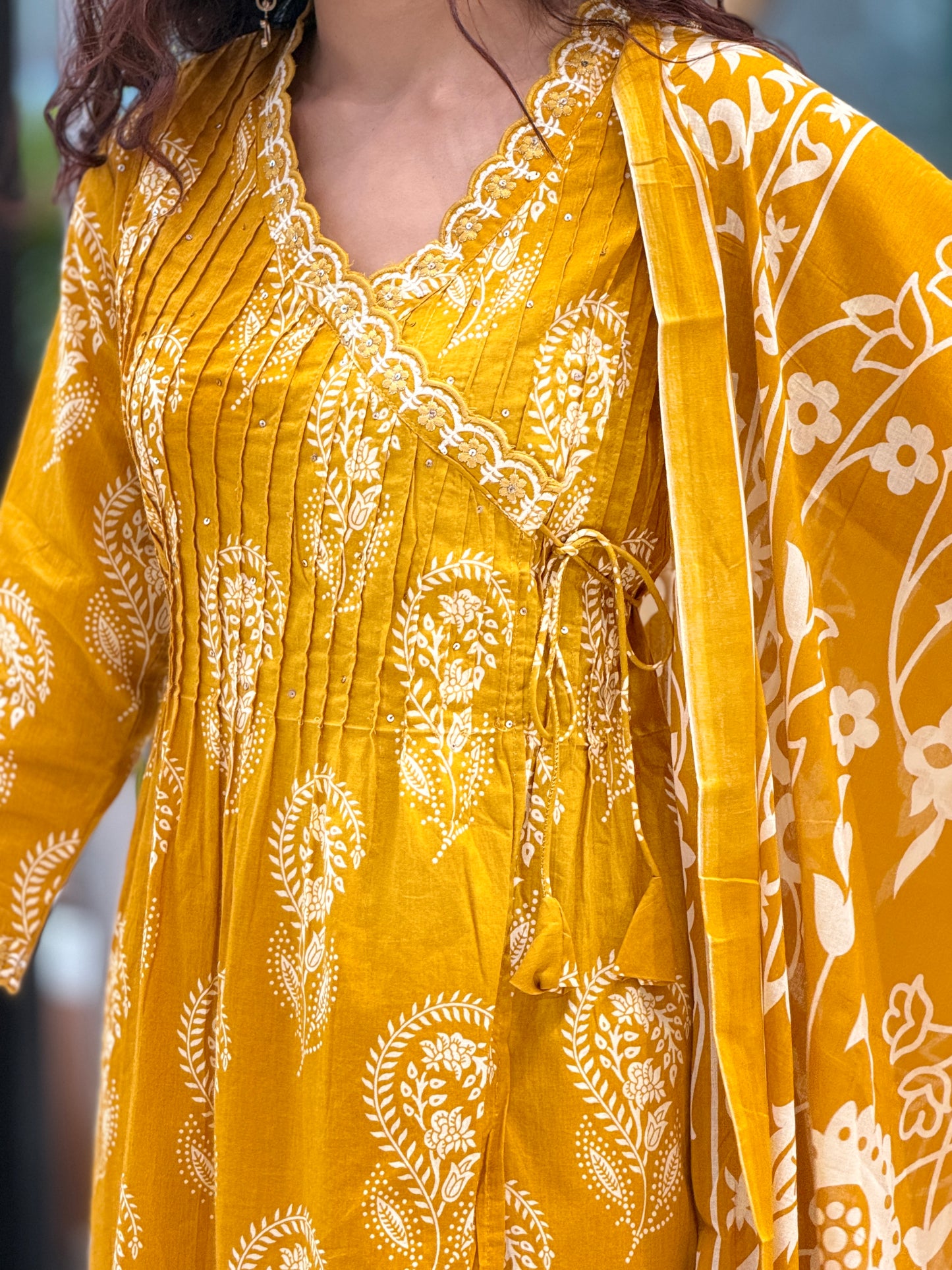Cotton suit set angrakha pattrn
