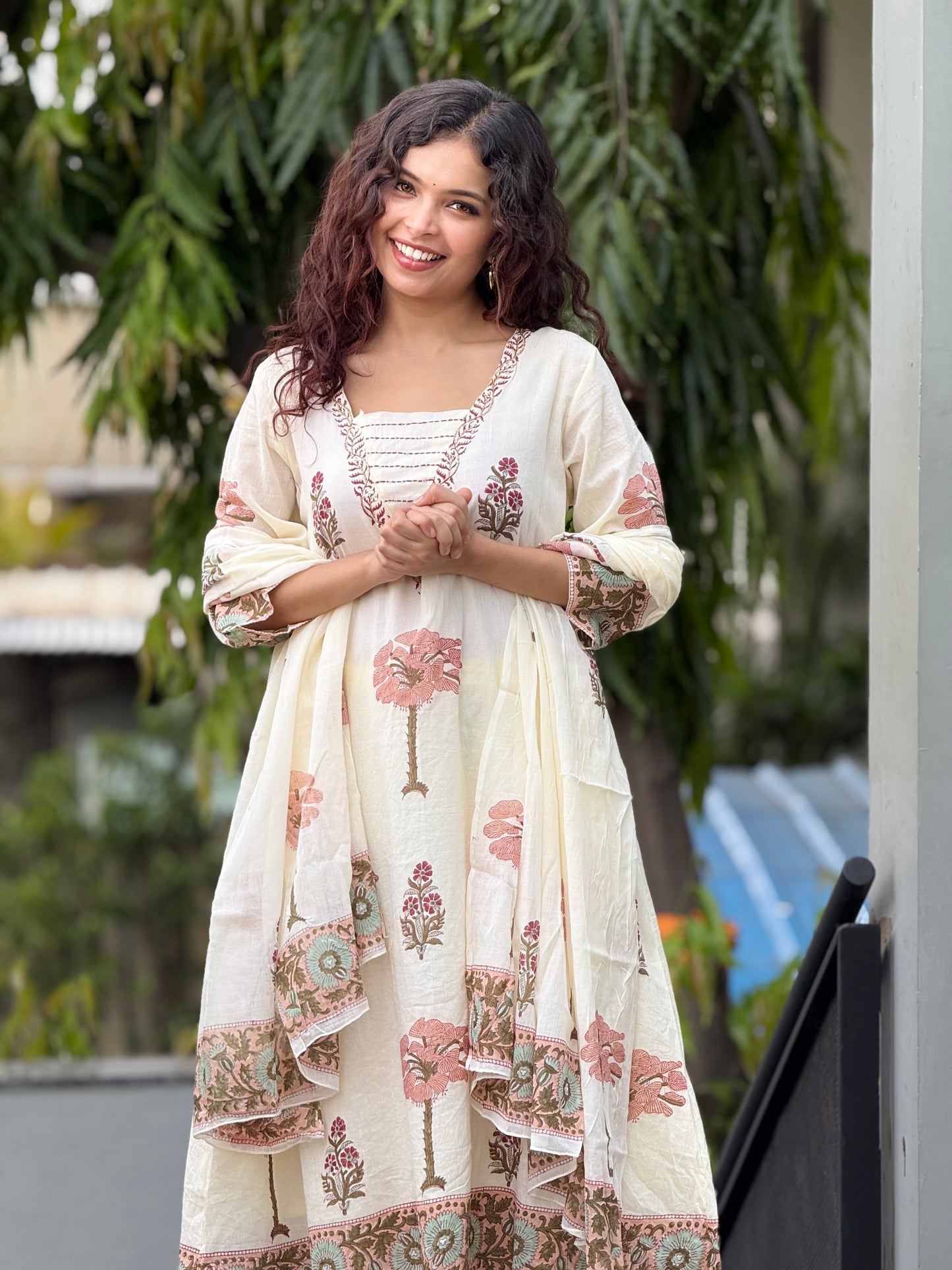 Ivory cotton suit set