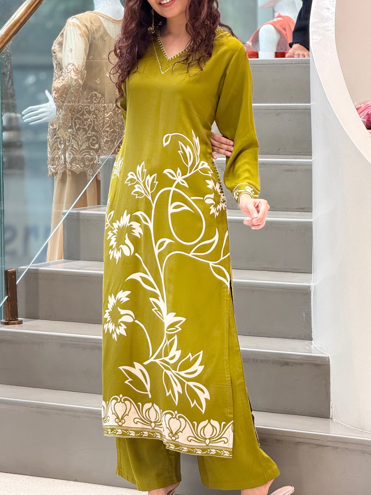 Floral Printed Kurta Palazzo Set