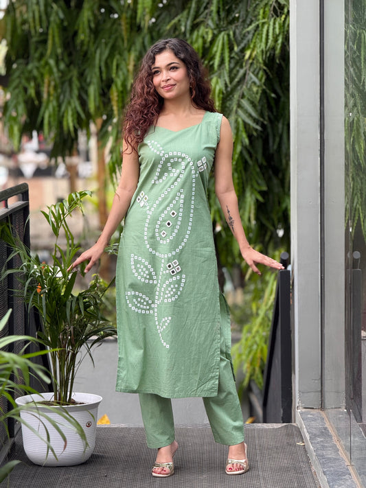 printed with mirror work co-ord set