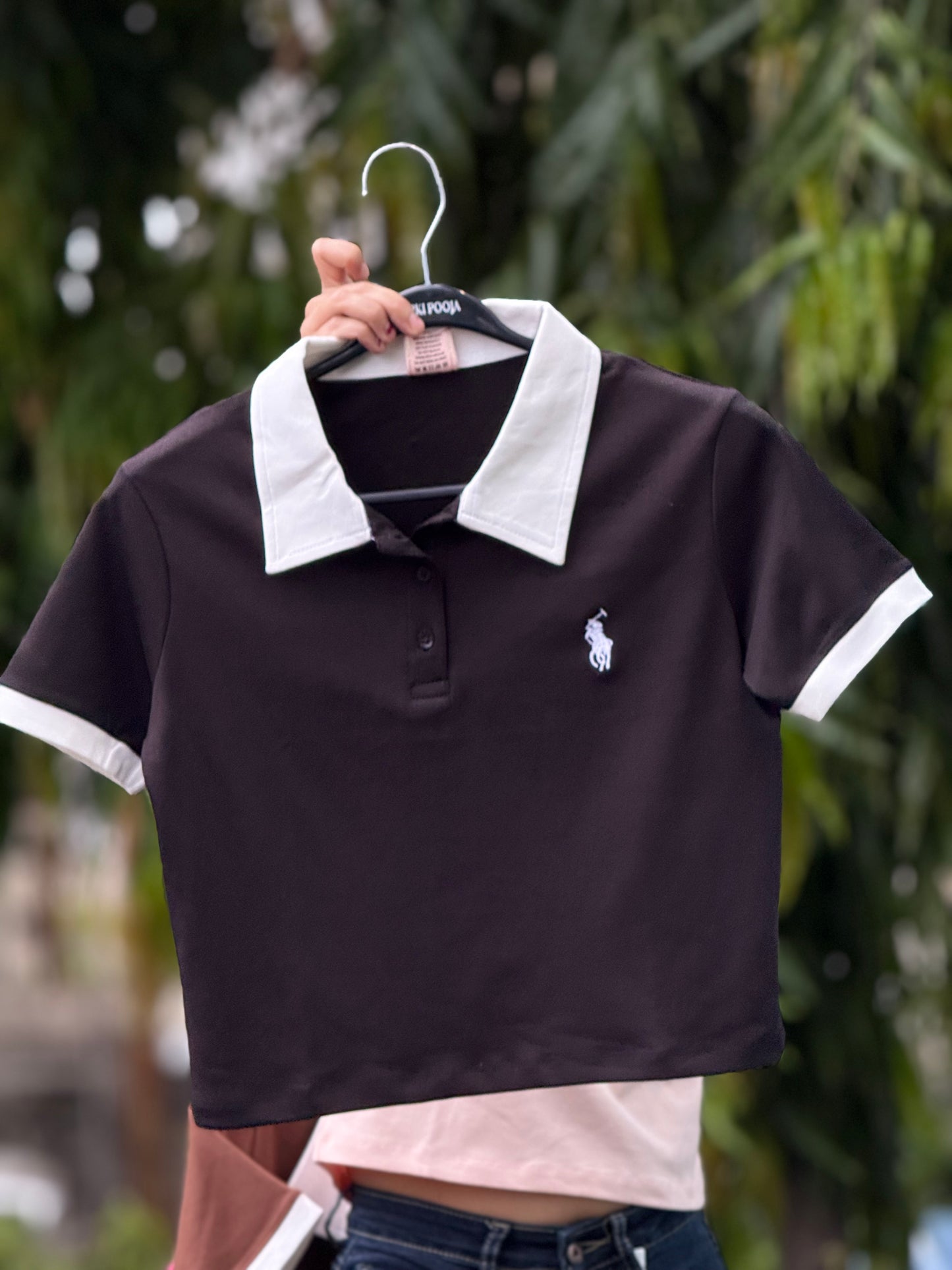 everyday wear crop polo tee