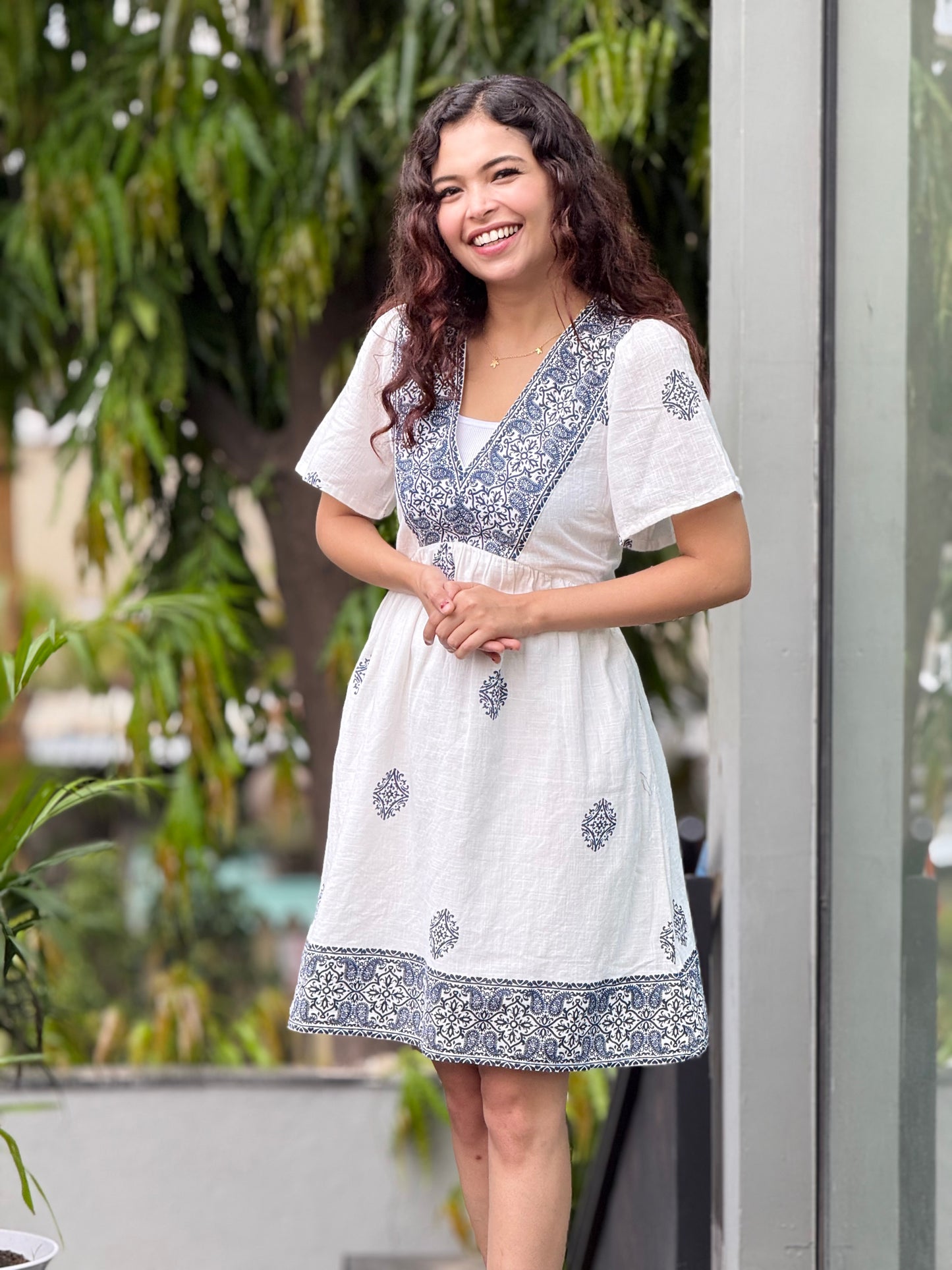 Printed short dress