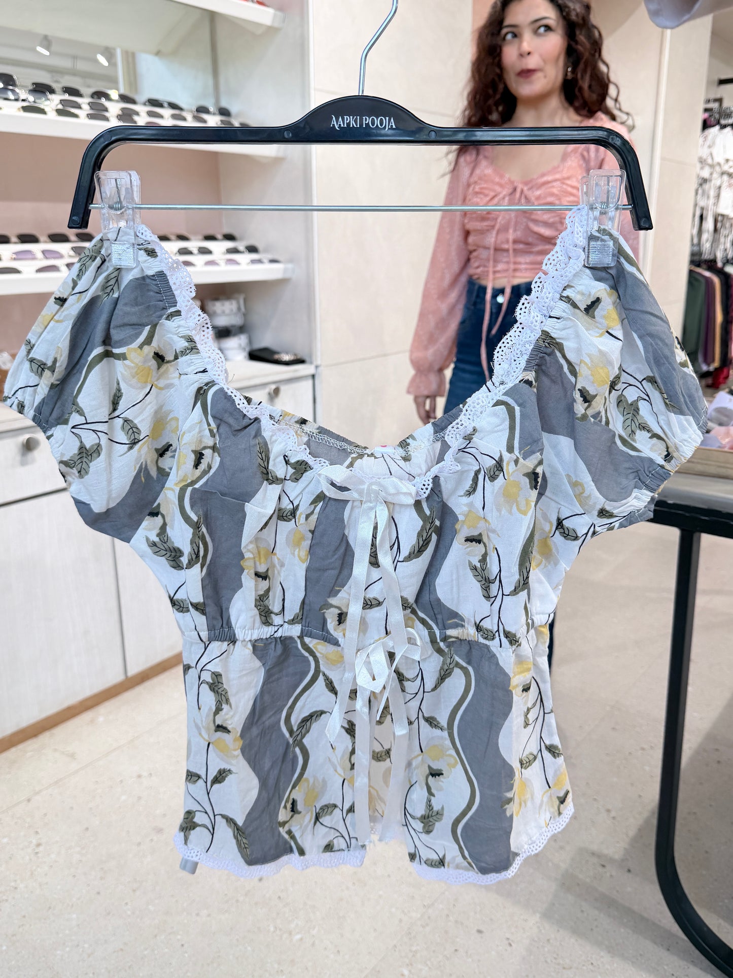 Floral Tie-Up Crop Top