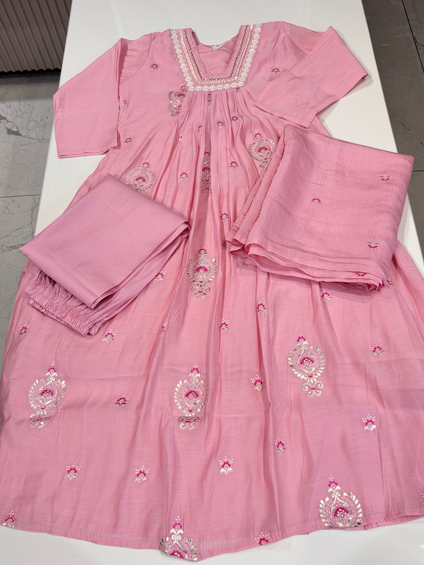 3 piece embroidered suit