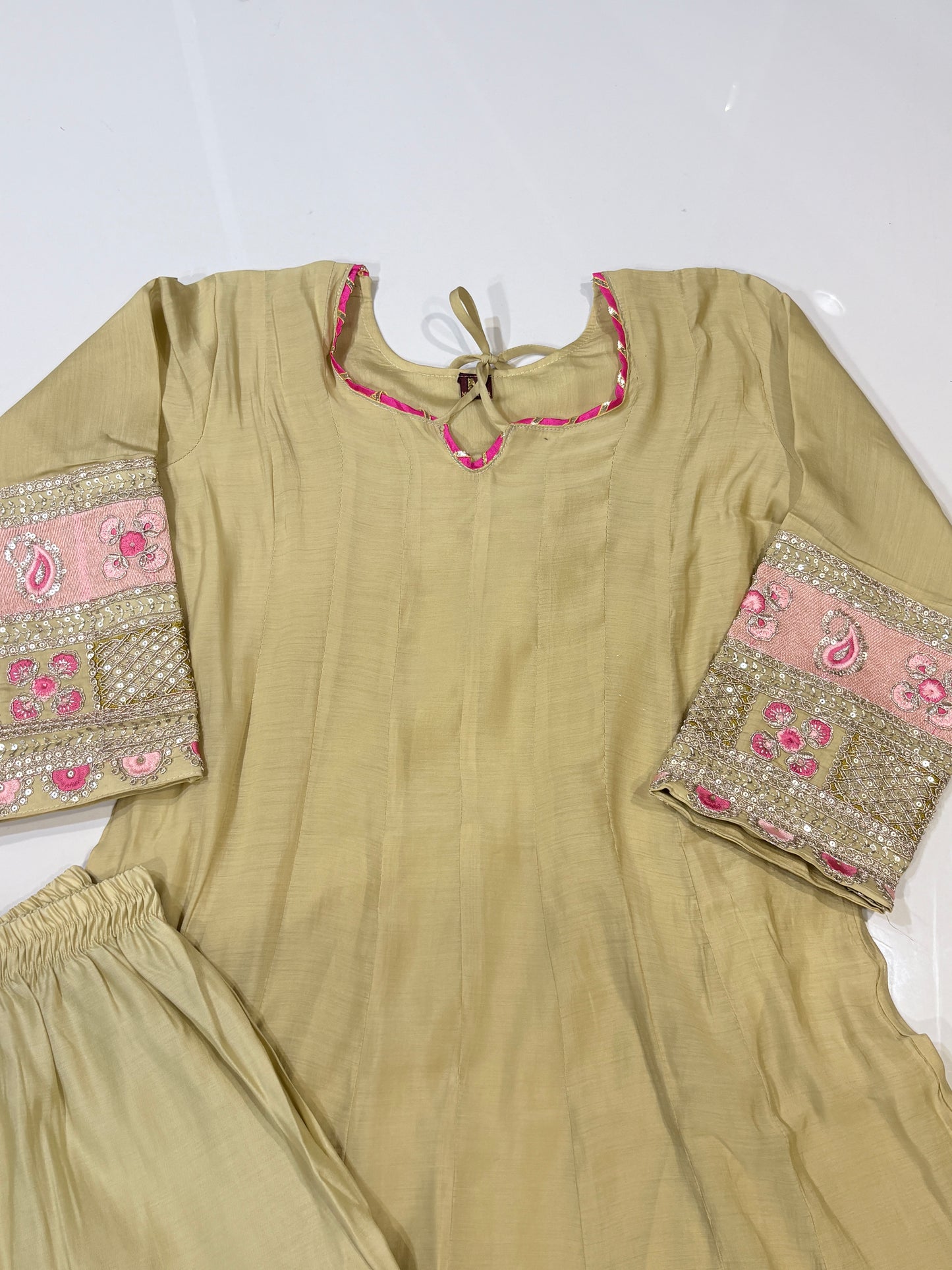 3 piece anarkali embroidery suit