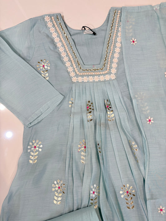 3 piece embroidered suit