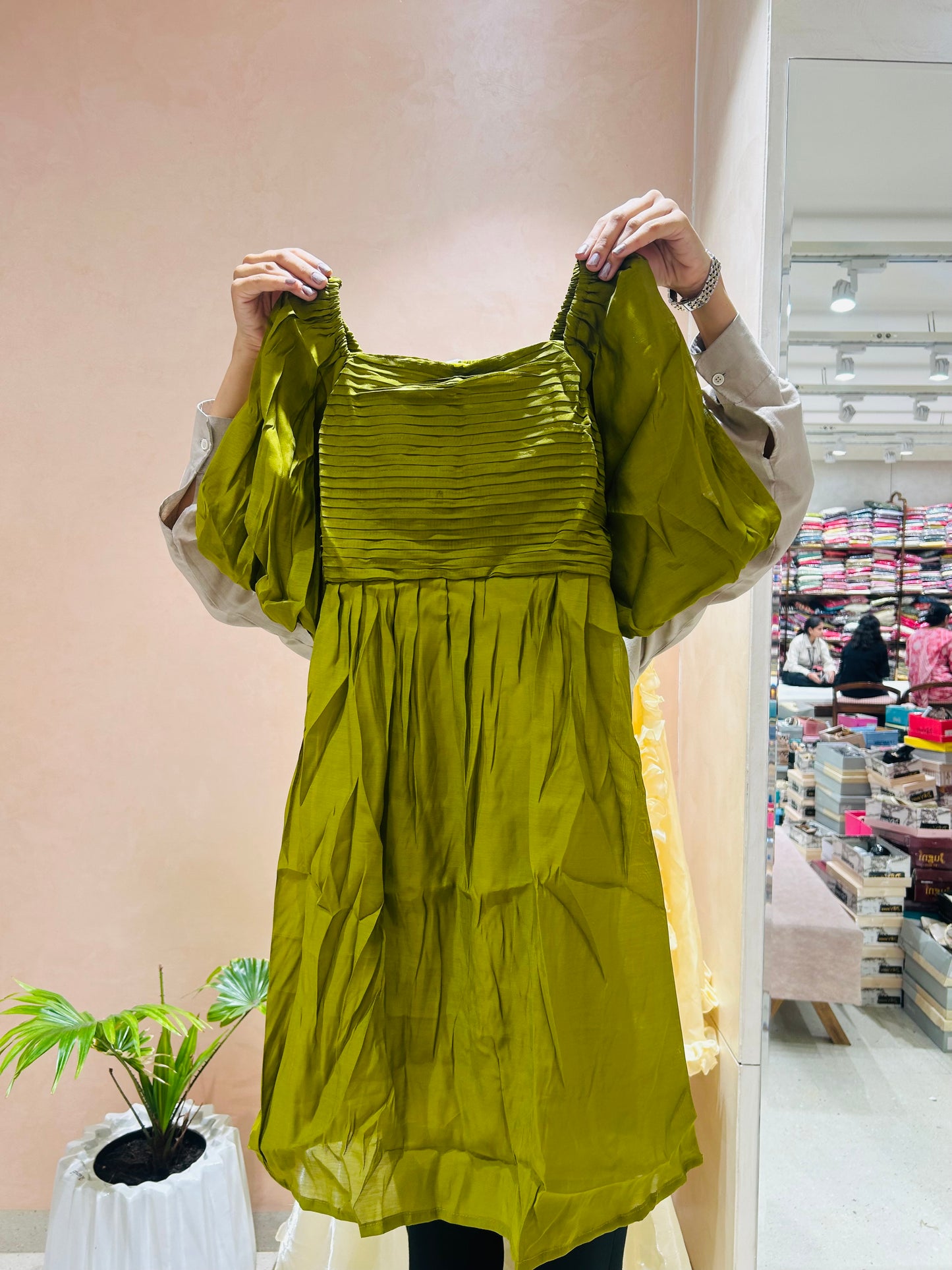 Smocked Midi Dress