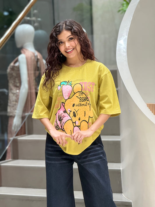 Partywear sparkle oversized T-shirt