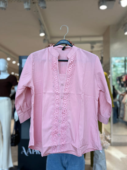 Lace Detail Cotton Shirt