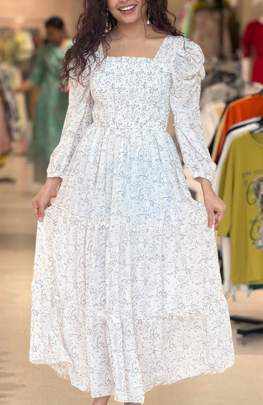 Floral one piece floor length dress