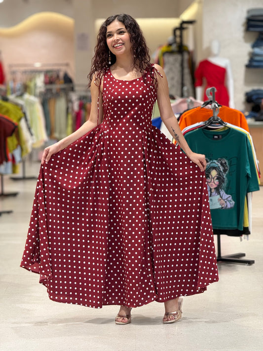 Polka dot one piece dress