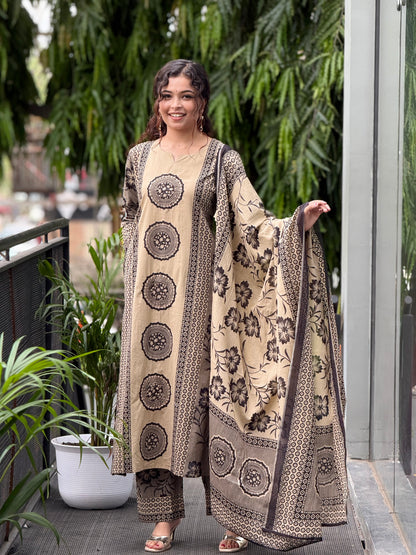 Printed 3 piece suit set