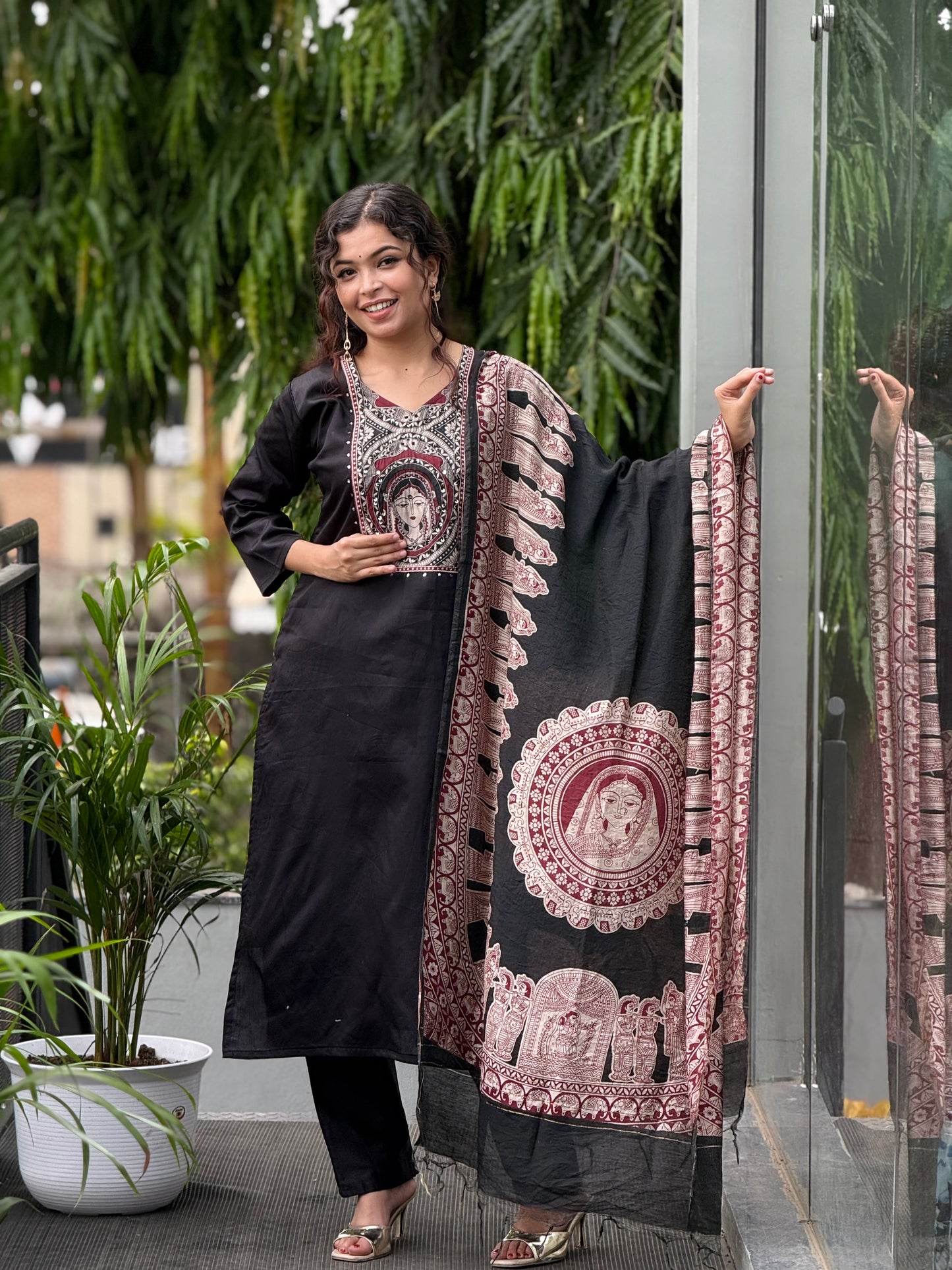 Printed partywear 3 piece suit set