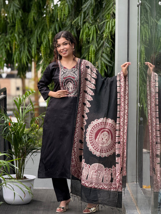 Printed partywear 3 piece suit set