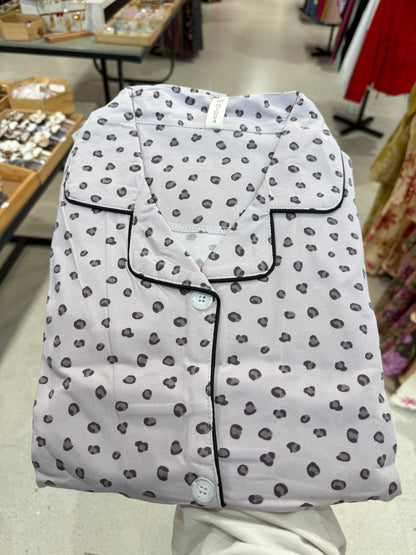 Polka dot 2 piece night suit set