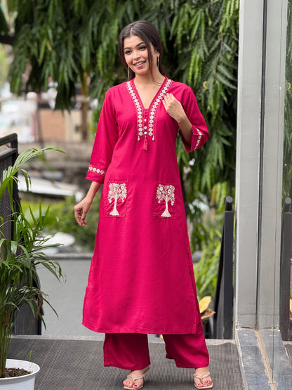 Embroidered co-ord set