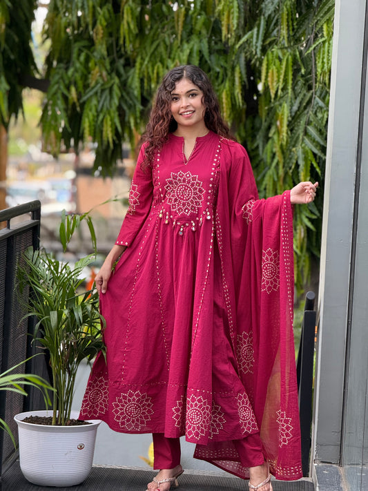 3 piece pure cotton  suit set