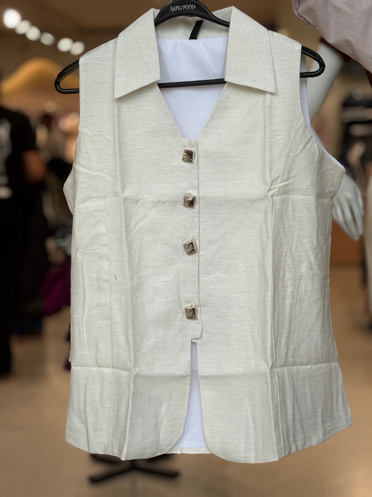 Black Tailored Sleeveless Waistcoat Top