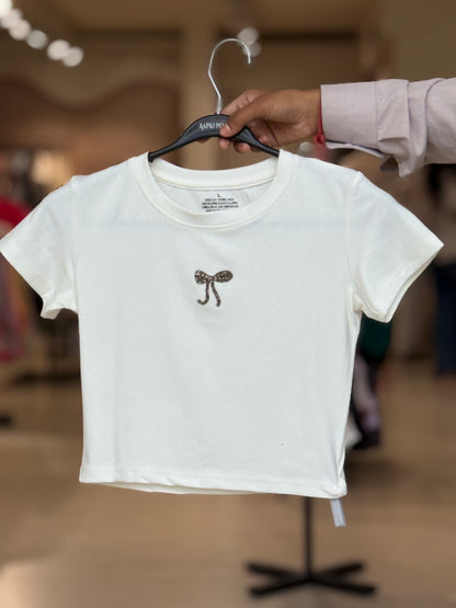 Elegant Bow Detail Crop Top