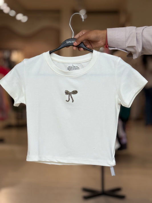 Elegant Bow Detail Crop Top