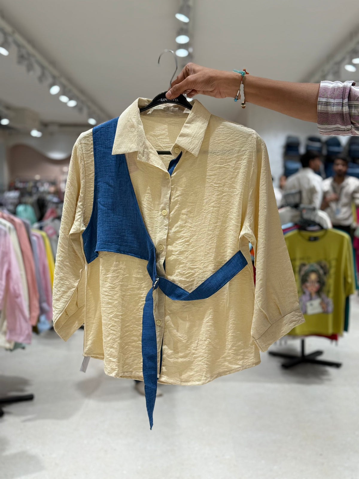 Partywear inbuilt belt shirt