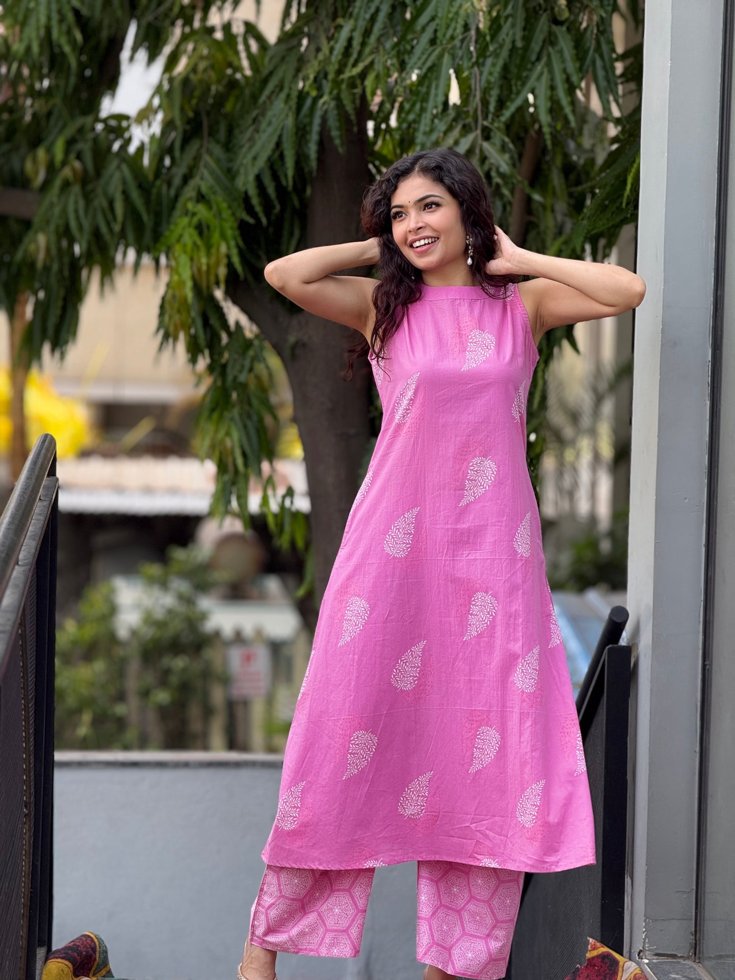 Pure Cotton Printed Kurta & Pants Co-Ord Set for Women | Summer Office Wear