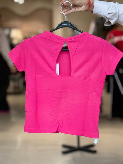 Ribbed Top with Back Cut-Out Detail