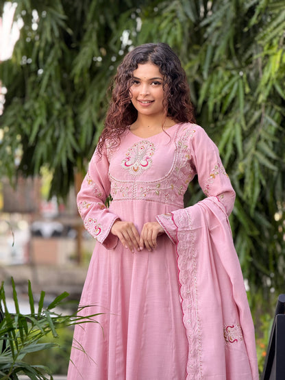 3 piece partywear embroidered suit set