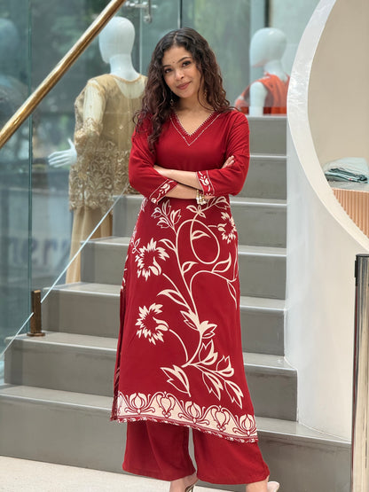 Floral Printed Kurta Palazzo Set
