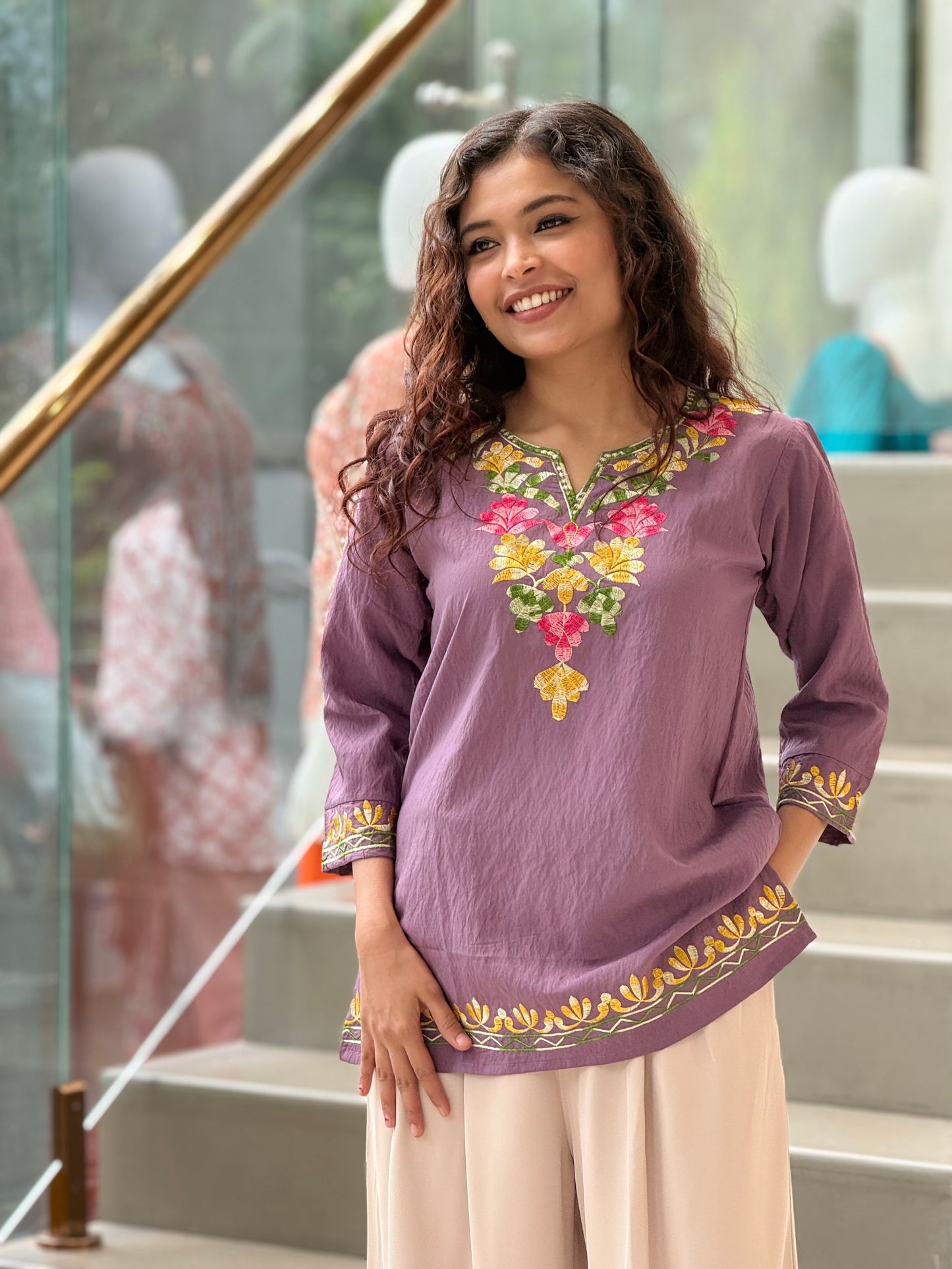 Embroidered top
