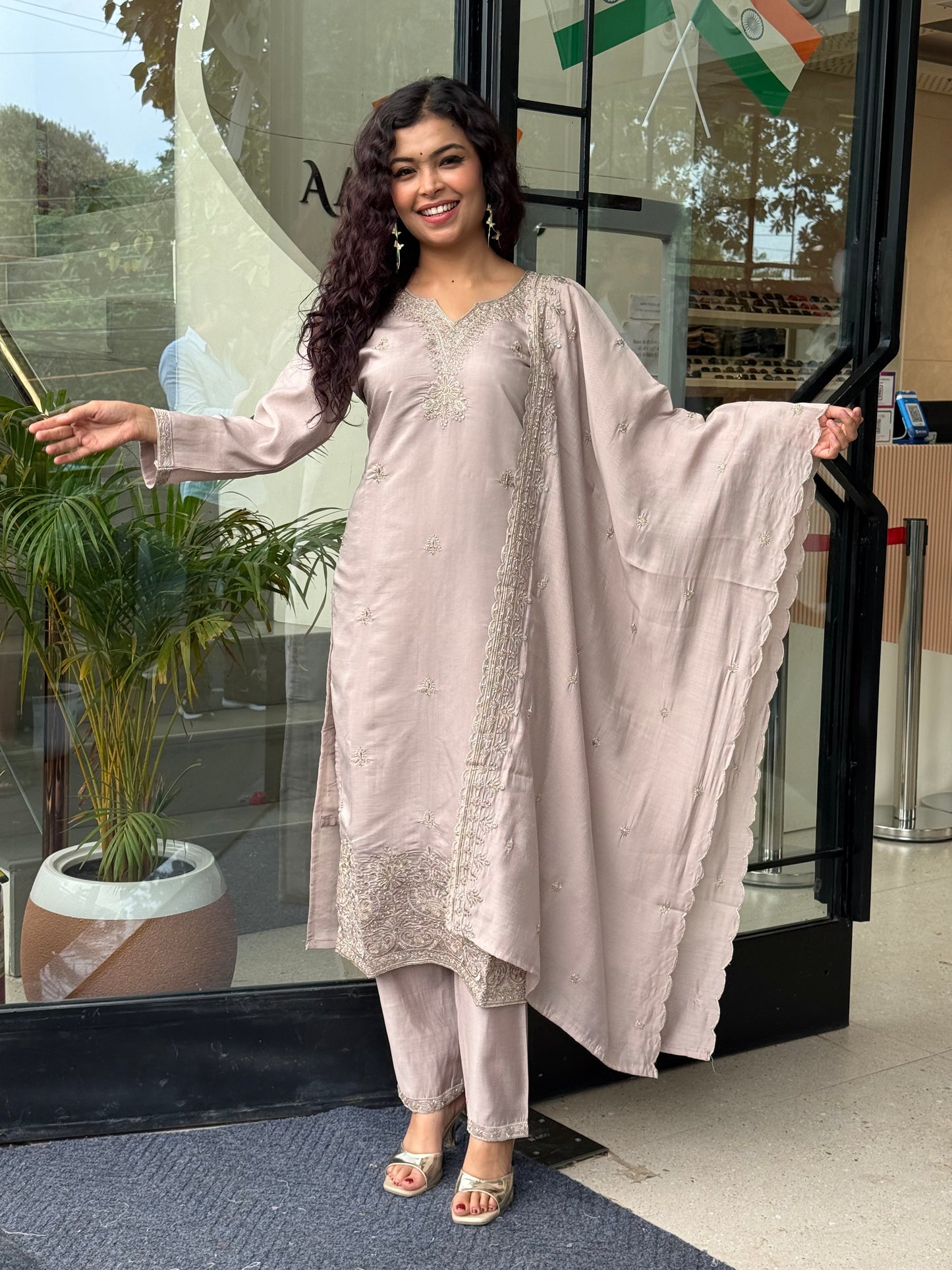 3 piece partywear suit set