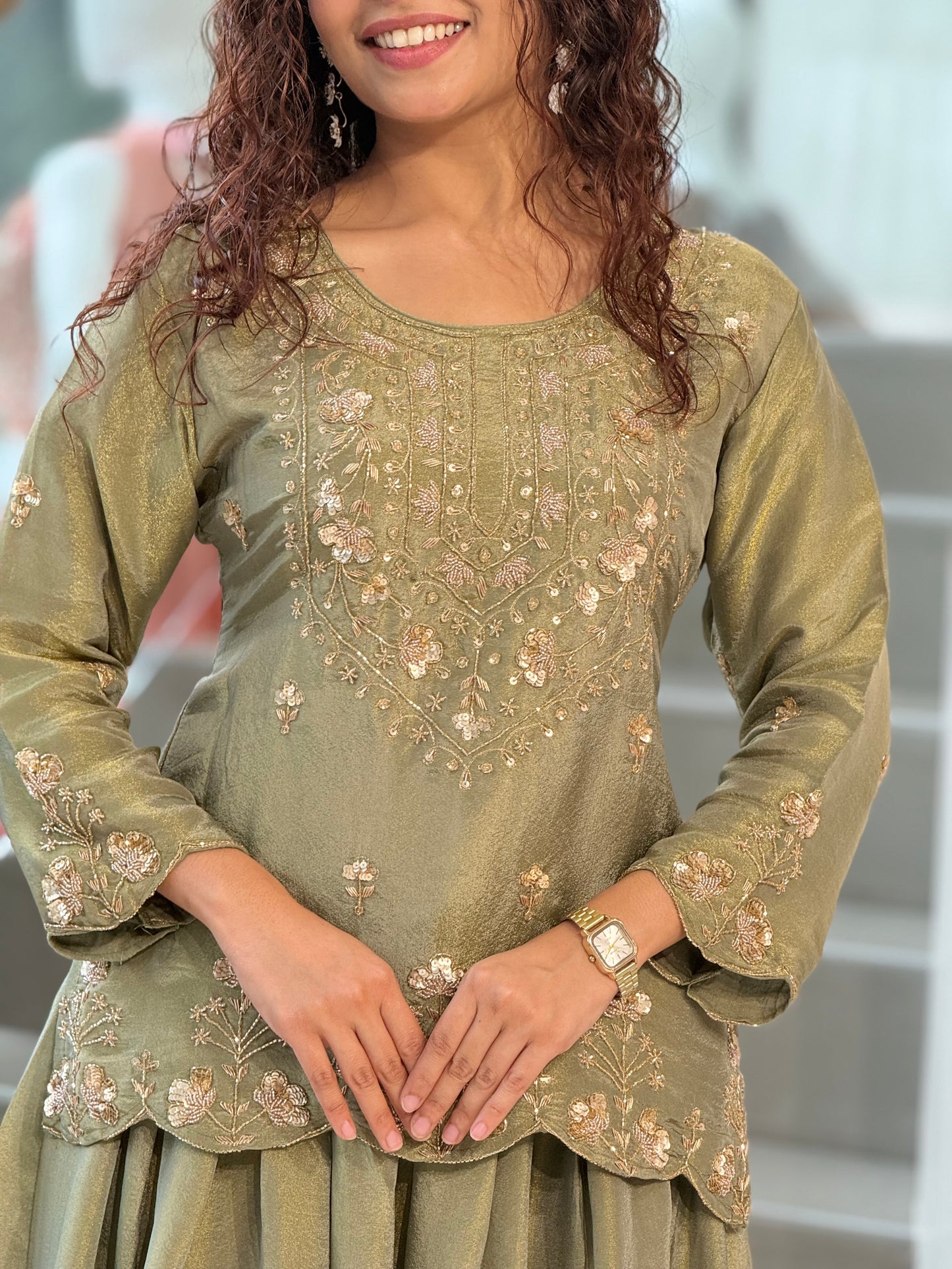 3 piece partywear suit with ghagra