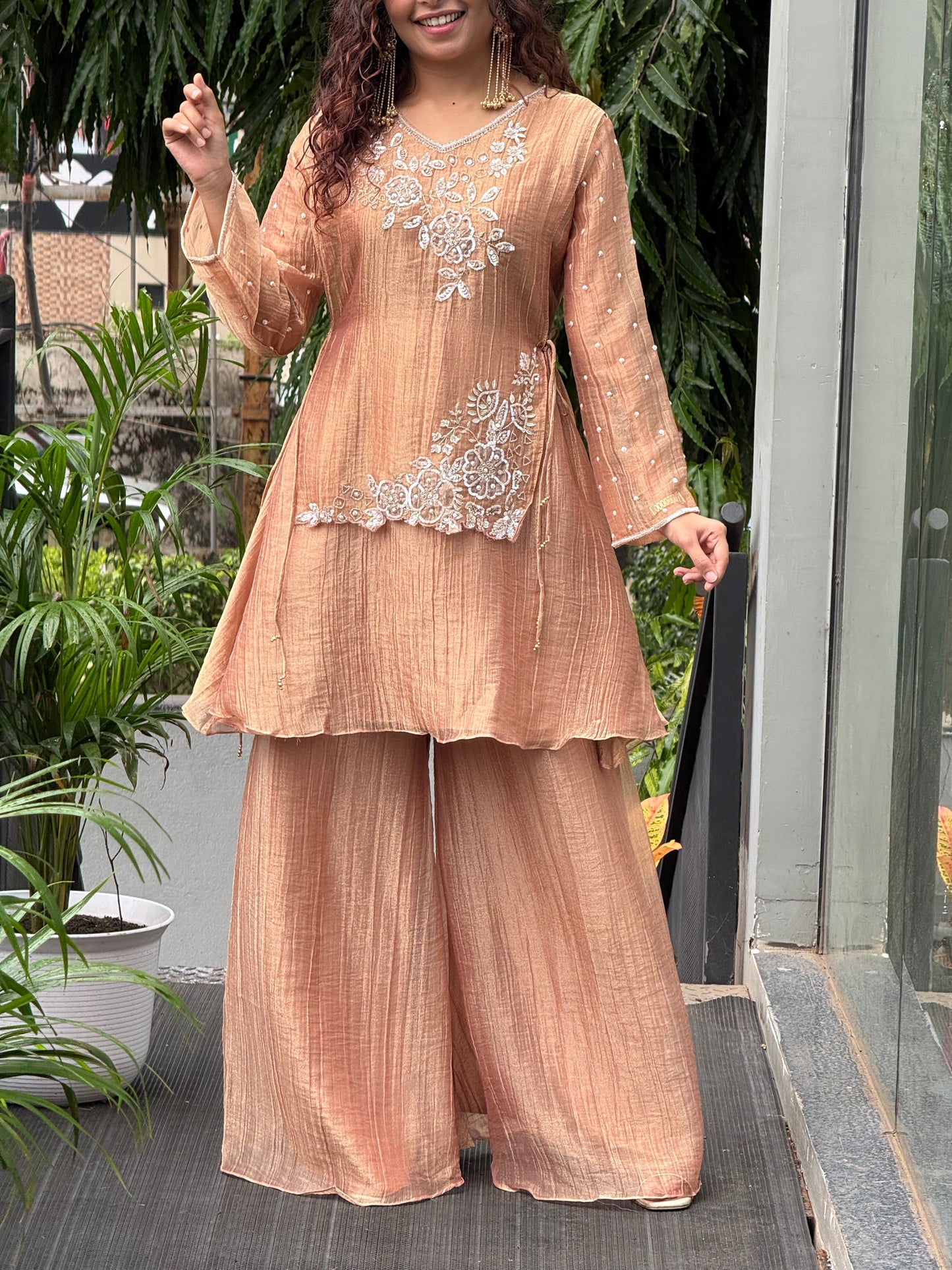 2 piece inbuilt kothi partywear co-ord set