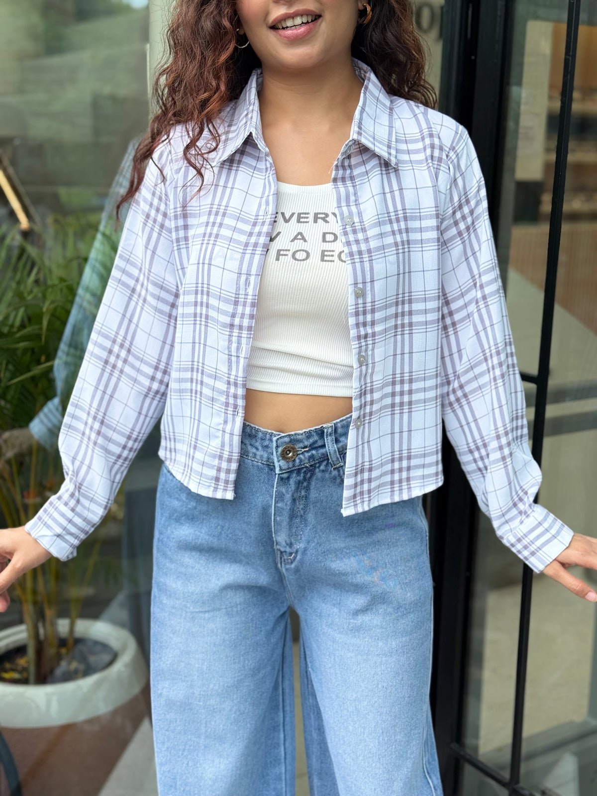 Checks shirt with inner