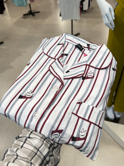 Printed three piece night suits