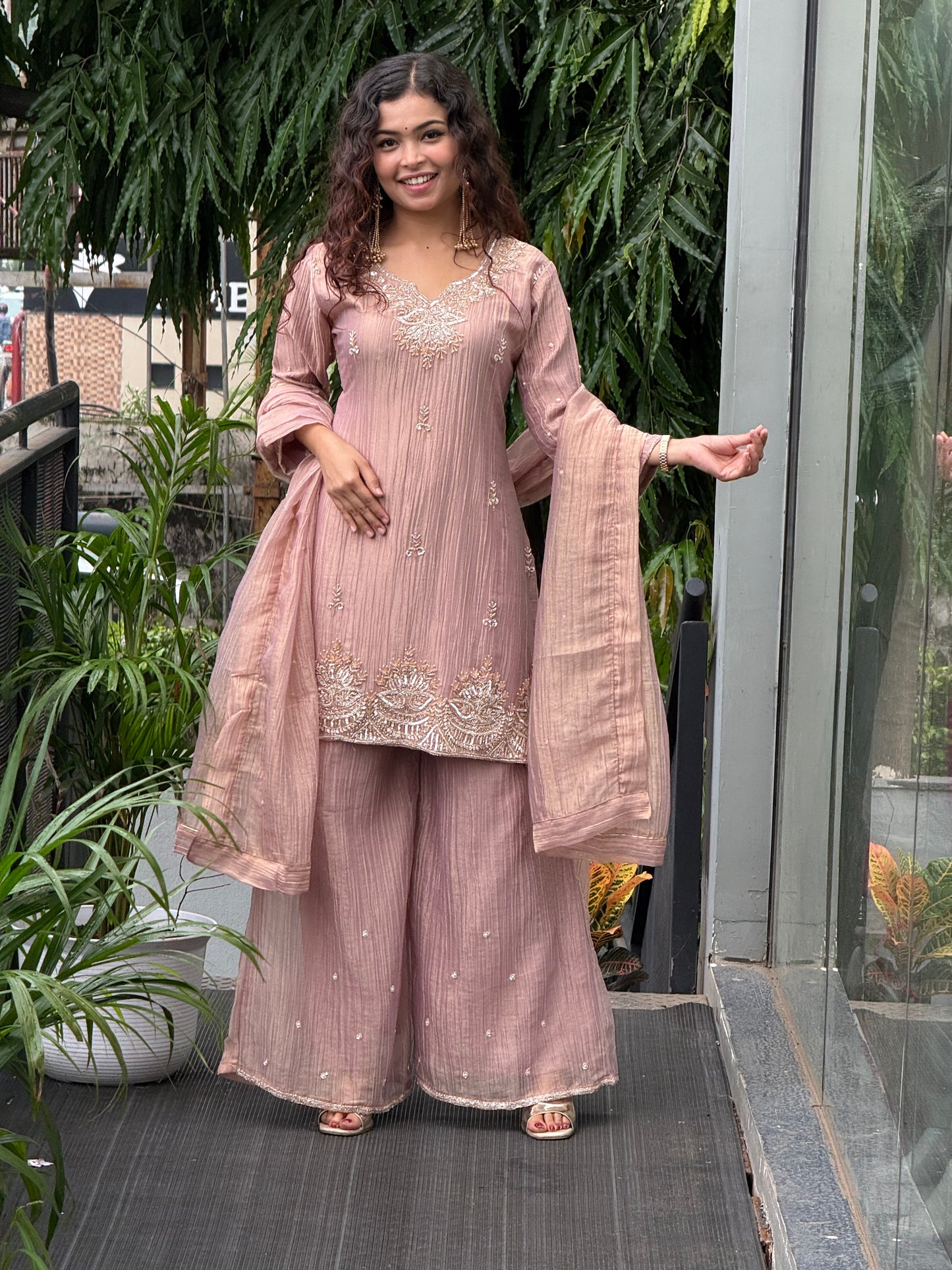3 piece partywear plazzo set