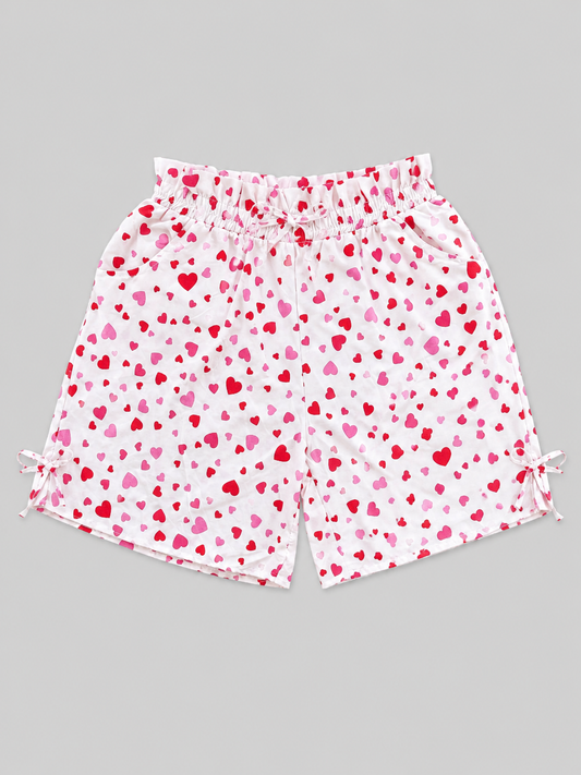 Cupid Hearts Cotton Shorts