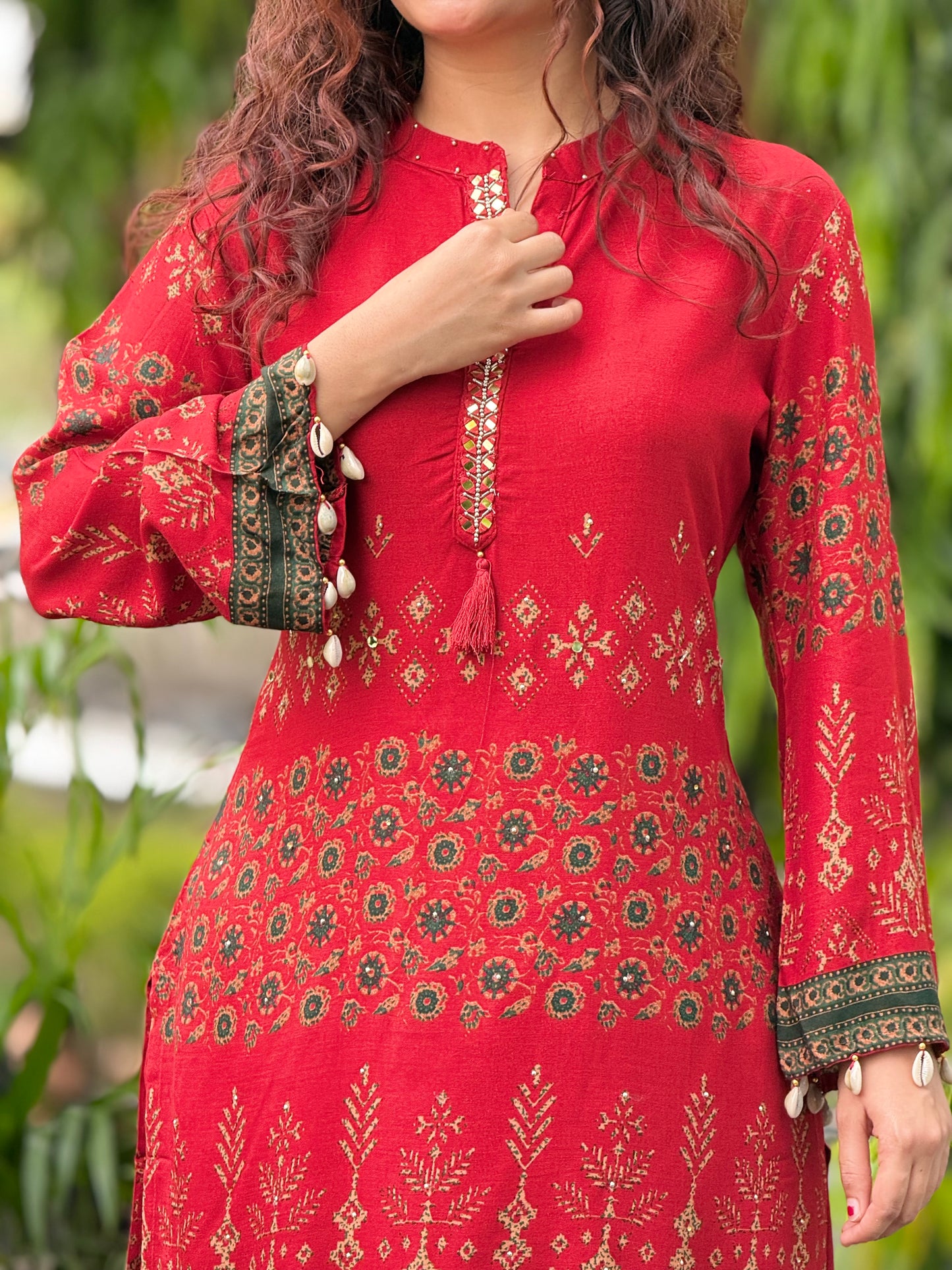 partywear co-ord set with neckwork