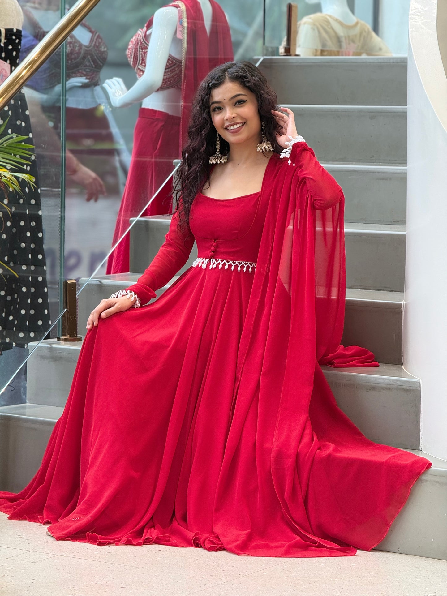 Georgette four-Piece Ghera Suit Set