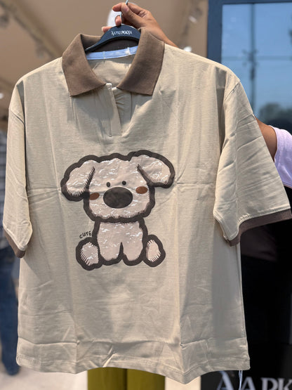 Graphic polo tee