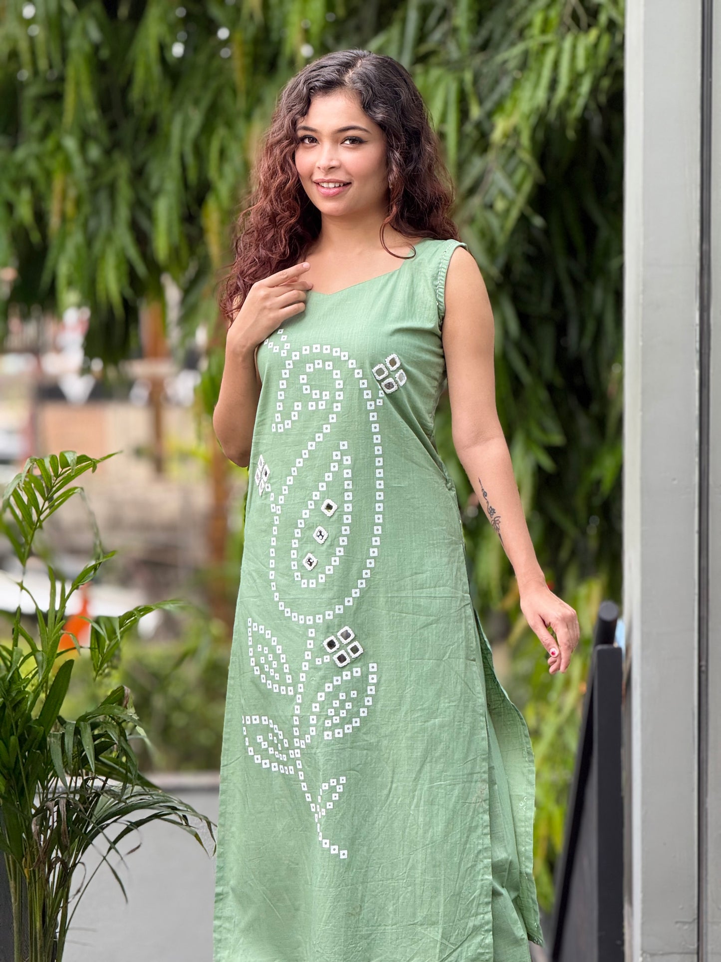 printed with mirror work co-ord set