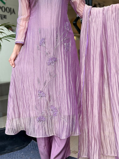 3 piece stone work embroidered party wear suit set