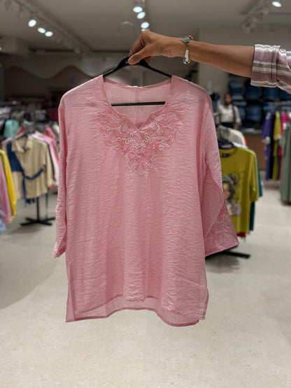 Partywear see through top .