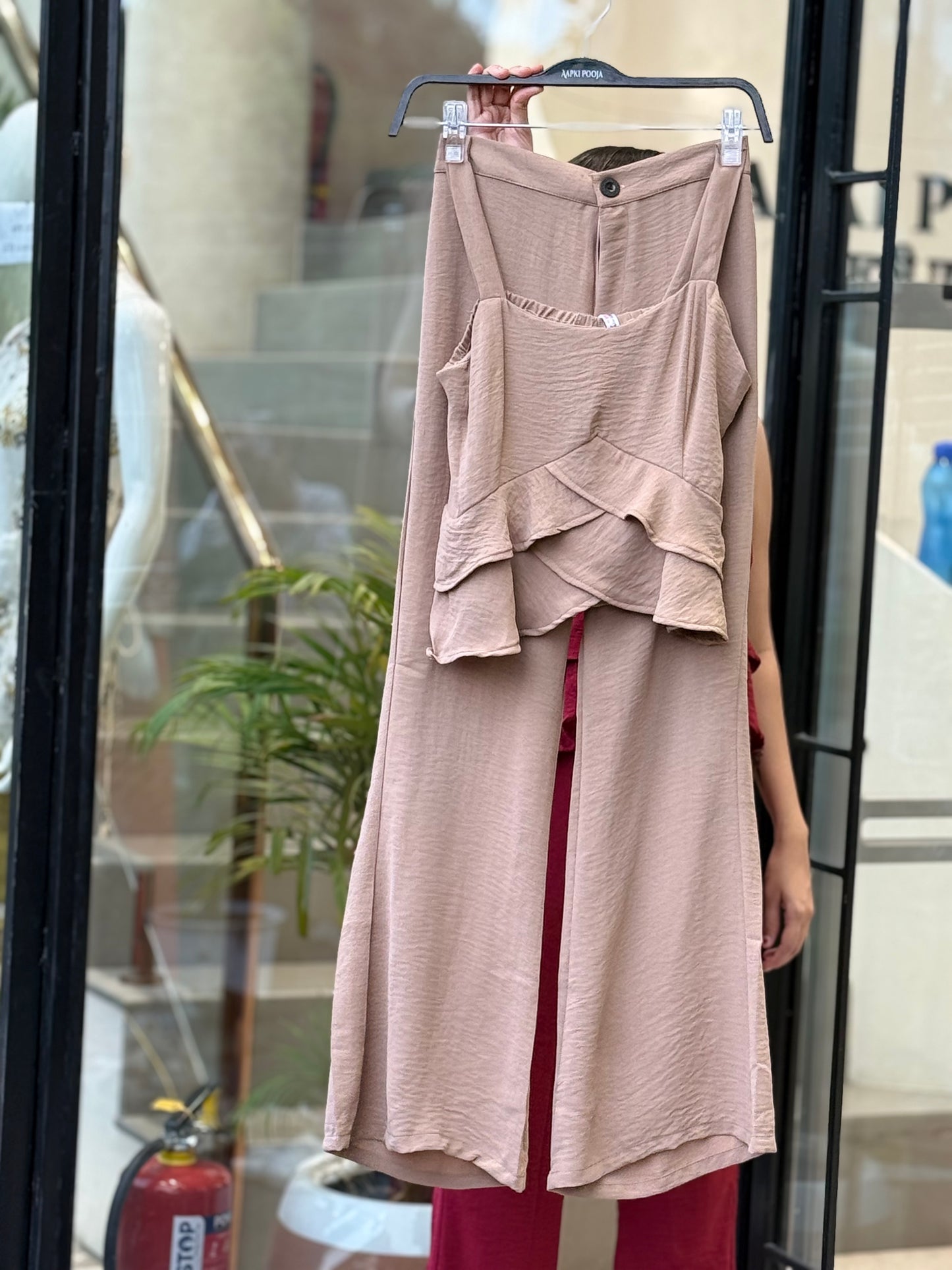 Ruffle strip sleeves co-ord set